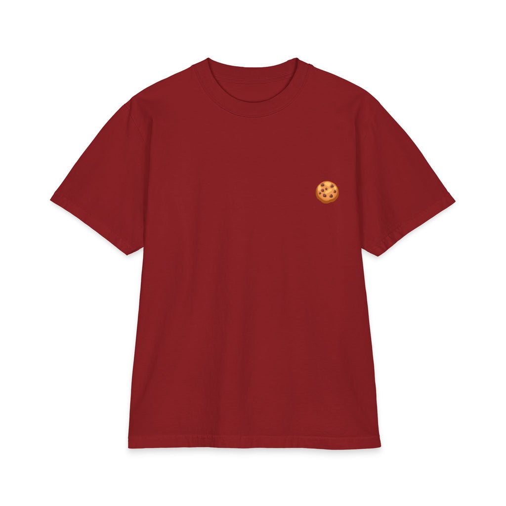 Cookie Chest Pocket Tee — Minimal Chocolate Chip Cookie Graphic T-Shirt