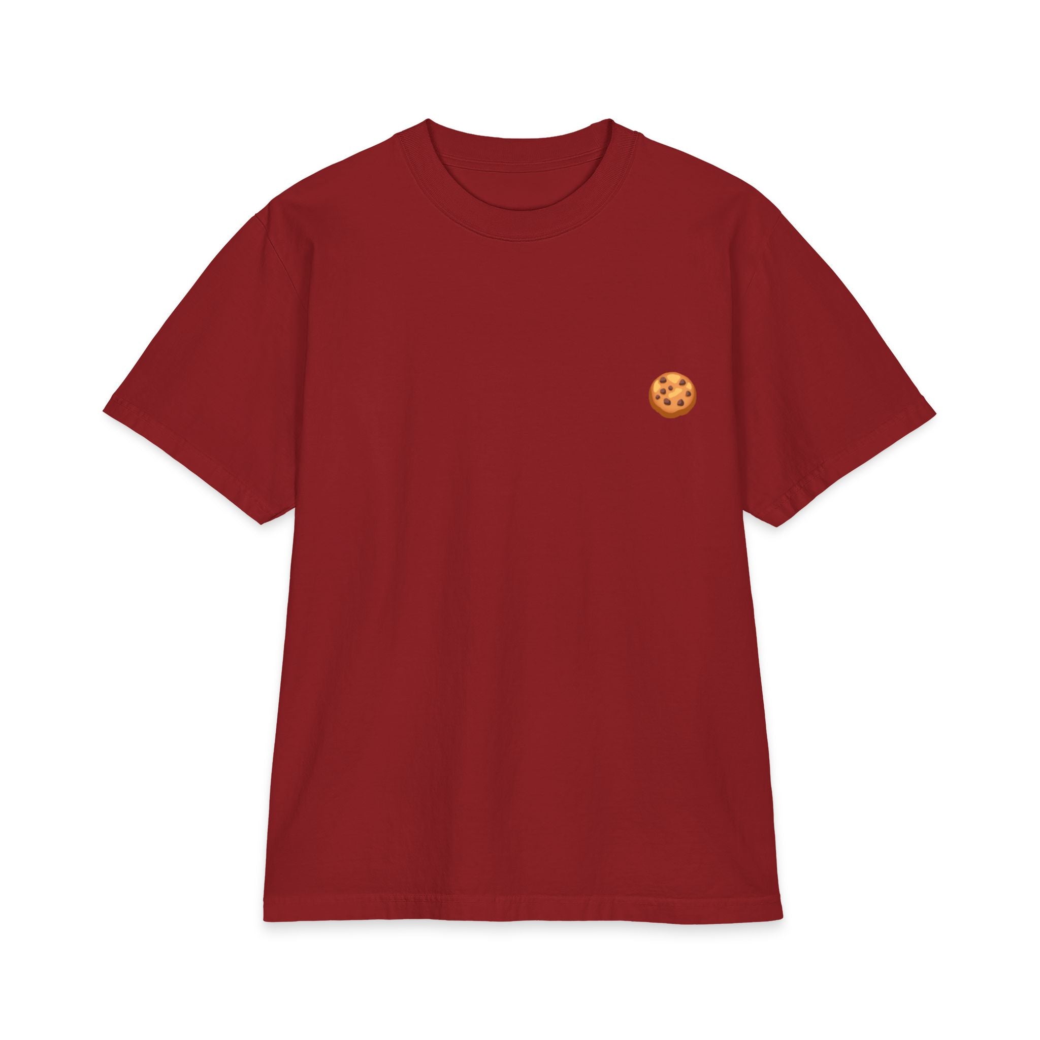 Cookie Chest Pocket Tee — Minimal Chocolate Chip Cookie Graphic T-Shirt