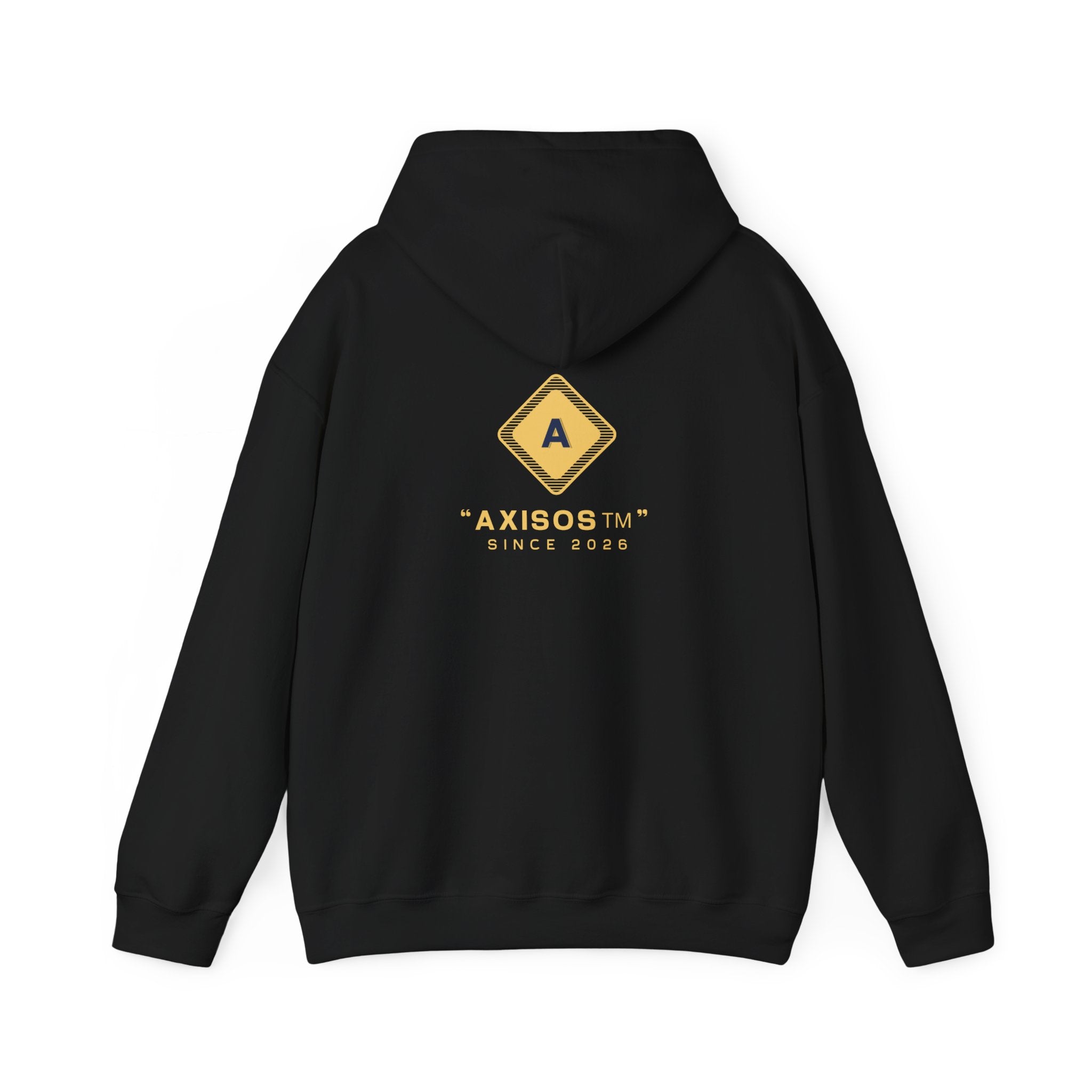 Minimalist Yellow Diamond Logo Hoodie — Axisos Brand Pullover