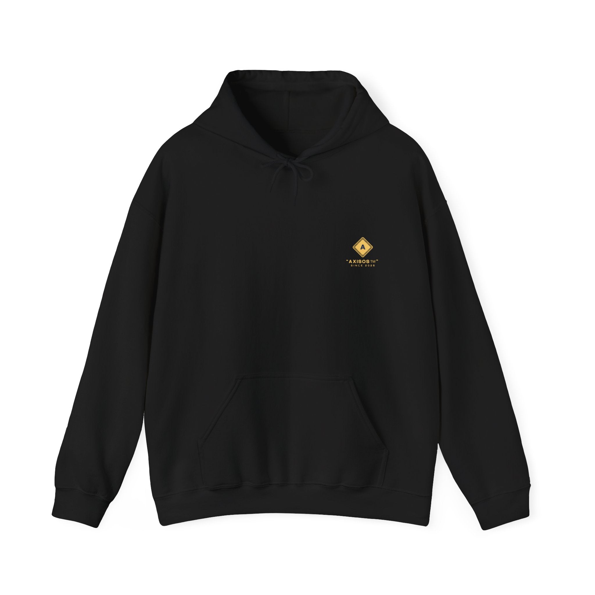 Minimalist Yellow Diamond Logo Hoodie — Axisos Brand Pullover