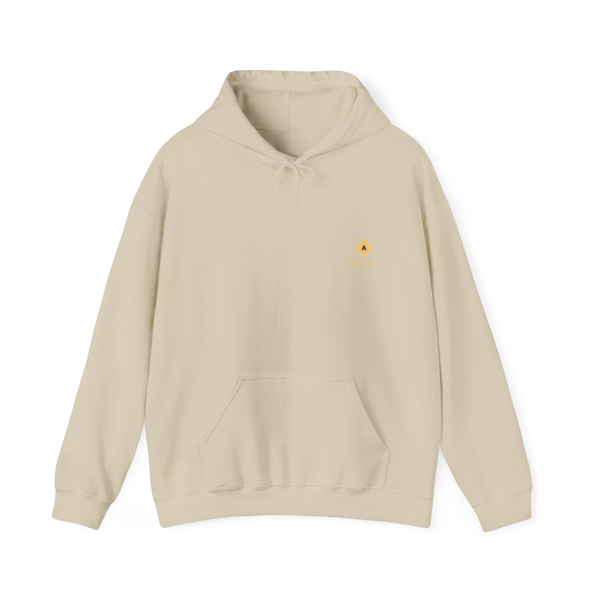 Minimalist Yellow Diamond Logo Hoodie — Axisos Brand Pullover